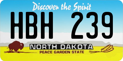 ND license plate HBH239