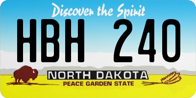 ND license plate HBH240