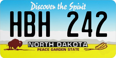 ND license plate HBH242