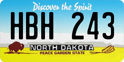 ND license plate HBH243
