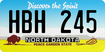 ND license plate HBH245