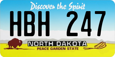 ND license plate HBH247