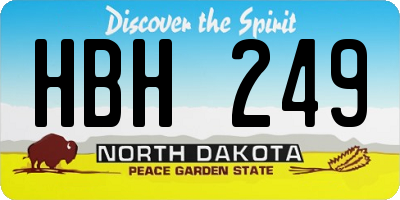 ND license plate HBH249