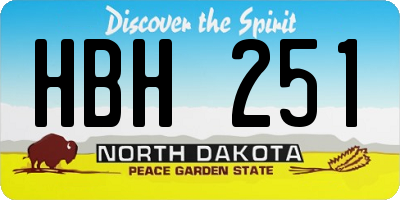 ND license plate HBH251