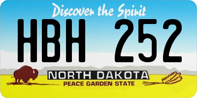 ND license plate HBH252
