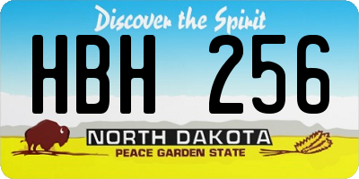 ND license plate HBH256