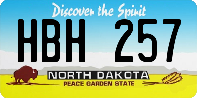ND license plate HBH257