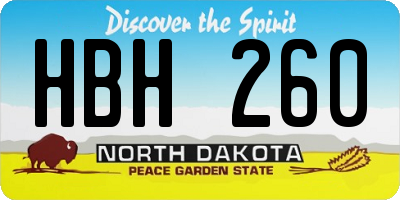 ND license plate HBH260