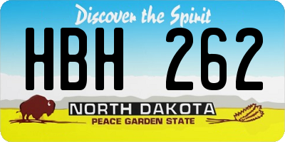 ND license plate HBH262