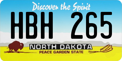 ND license plate HBH265