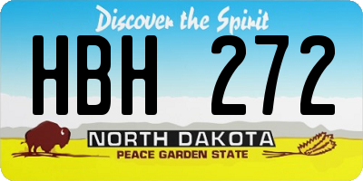 ND license plate HBH272