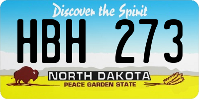 ND license plate HBH273