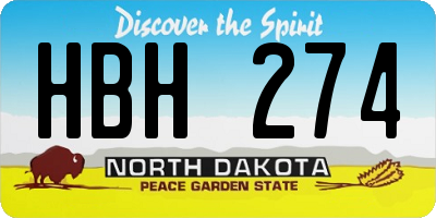 ND license plate HBH274