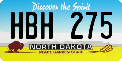 ND license plate HBH275