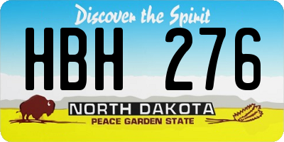 ND license plate HBH276