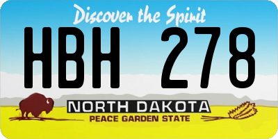 ND license plate HBH278