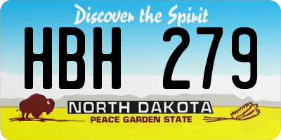 ND license plate HBH279