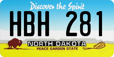 ND license plate HBH281