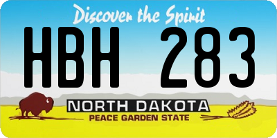 ND license plate HBH283