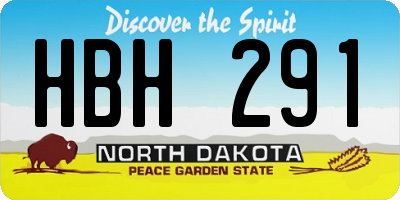 ND license plate HBH291