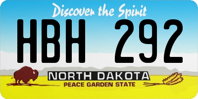 ND license plate HBH292