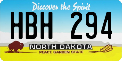 ND license plate HBH294
