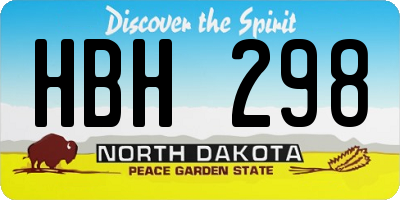 ND license plate HBH298