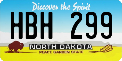 ND license plate HBH299