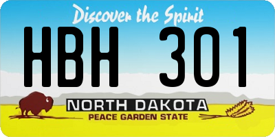 ND license plate HBH301