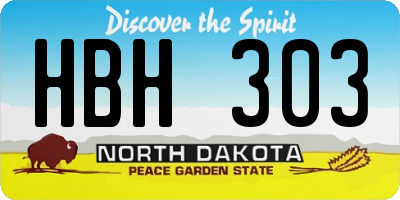 ND license plate HBH303