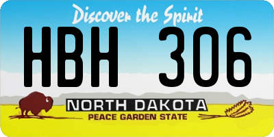 ND license plate HBH306