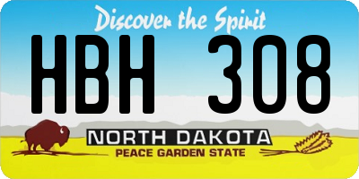 ND license plate HBH308