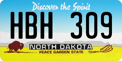 ND license plate HBH309