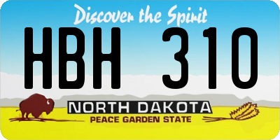 ND license plate HBH310