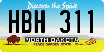 ND license plate HBH311