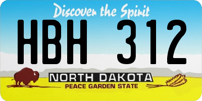 ND license plate HBH312