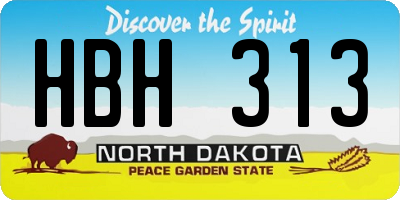 ND license plate HBH313