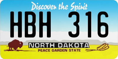 ND license plate HBH316