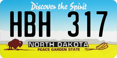 ND license plate HBH317