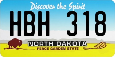 ND license plate HBH318