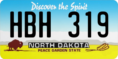 ND license plate HBH319