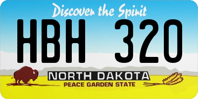 ND license plate HBH320