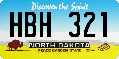 ND license plate HBH321