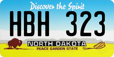 ND license plate HBH323