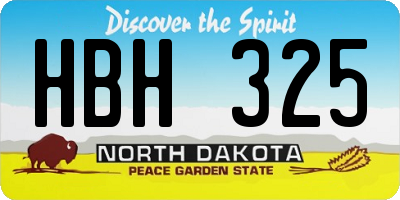 ND license plate HBH325