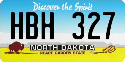 ND license plate HBH327