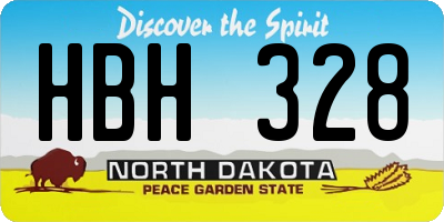 ND license plate HBH328