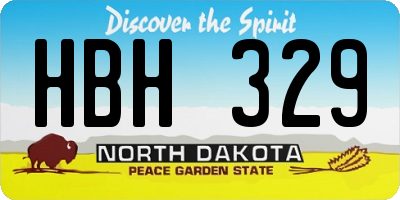 ND license plate HBH329