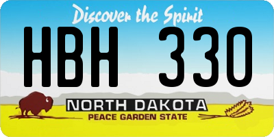 ND license plate HBH330