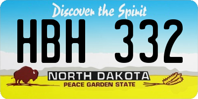 ND license plate HBH332